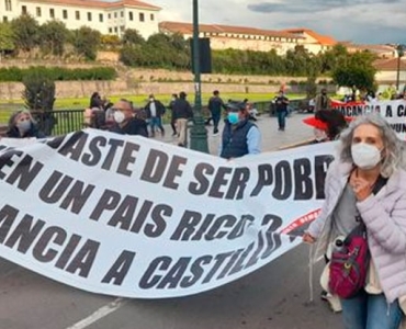Protestas pidiendo vacancia o renuncia de Pedro Castillo también se realizaron en Cusco 